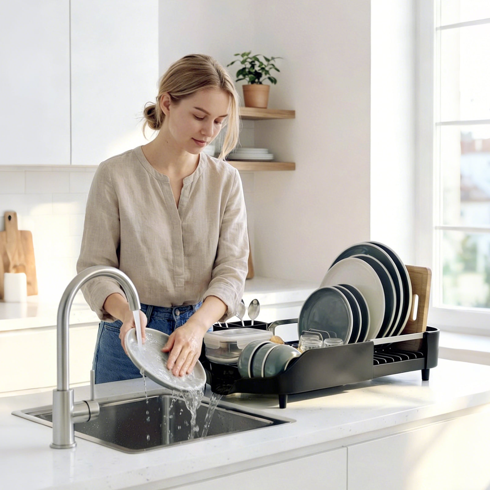 Sekey Faltbares Abtropfgestell Geschirr – Platzsparender Edelstahl-Ges – sekeymall