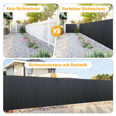 Sunula PVC Sichtschutzmatte, Balkon Sichtschutz, Doppelte Verstärkung, Ohne Bohren, Mit Kabelbindern, Wasserdicht, Windschutz, Balkonabdeckung für Garten Terrasse, Anthrazit SEKEYMALL