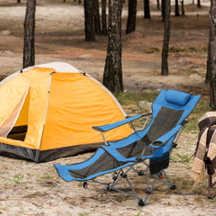 Sunula Klappbarer Campingstuhl, Liegestuhl 2-in-1, Belastbar bis 100 kg, Abnehmbare Fußablage, Getränkehalter, Tragetasche, Leicht, Verstellbare Rückenlehne, Für Angeln, Strand, Camping, Garten, Outdoor