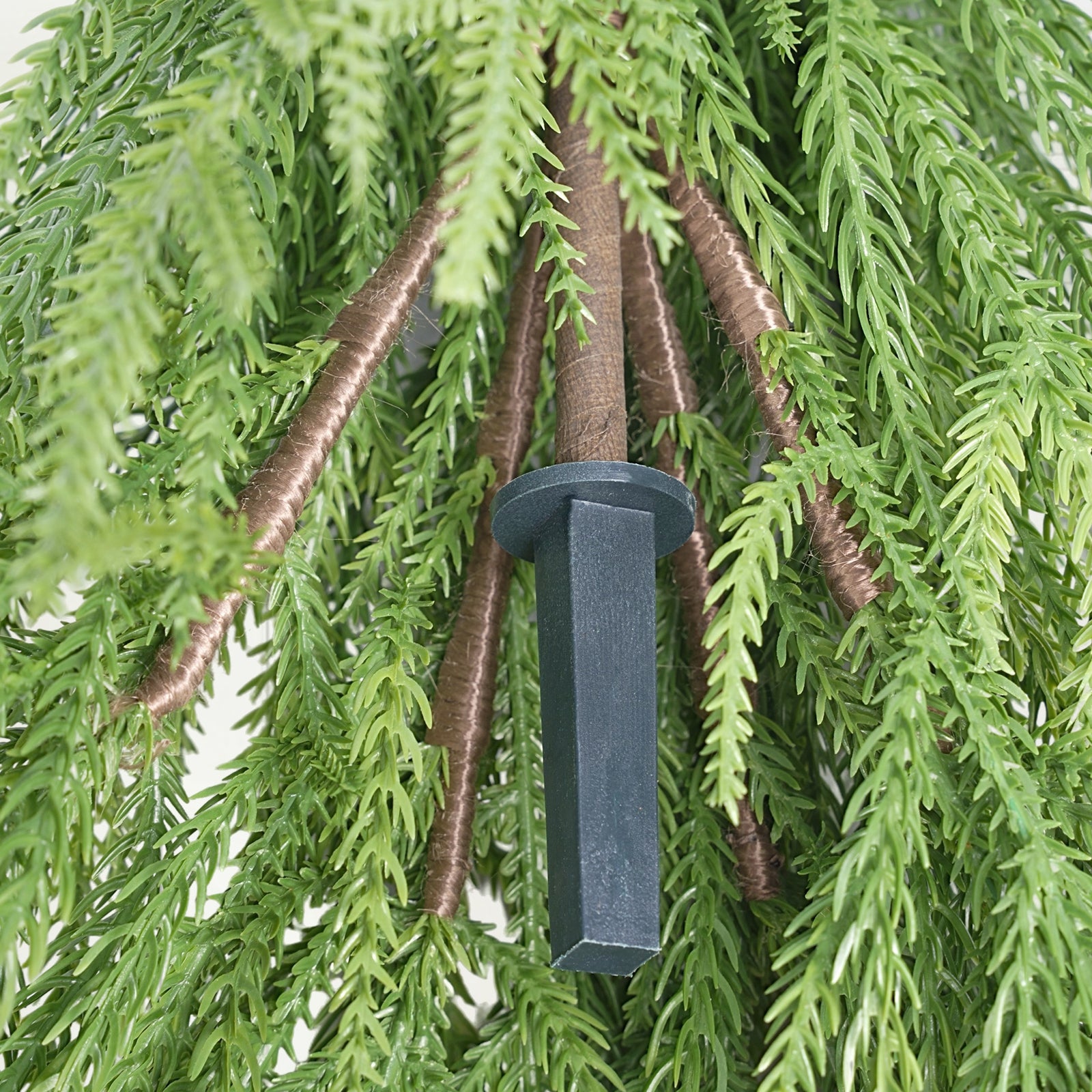 Salcar Künstlicher Weihnachtsbaum mit echtem Holzstamm – 100 % PE, zartgrün – 90 cm / 120 cm, naturgetreu & pflegeleicht
