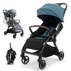Sekey BW732 Reise-Kinderwagen – Ultraleicht & Einhand-klappbar | 3-fach verstellbare Rückenlehne, 4-Rad-Federung, Regenschutz, 5-Punkt-Gurt, Handgepäckgeeignet