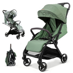 Sekey BW732 Reise-Kinderwagen – Ultraleicht & Einhand-klappbar | 3-fach verstellbare Rückenlehne, 4-Rad-Federung, Regenschutz, 5-Punkt-Gurt, Handgepäckgeeignet