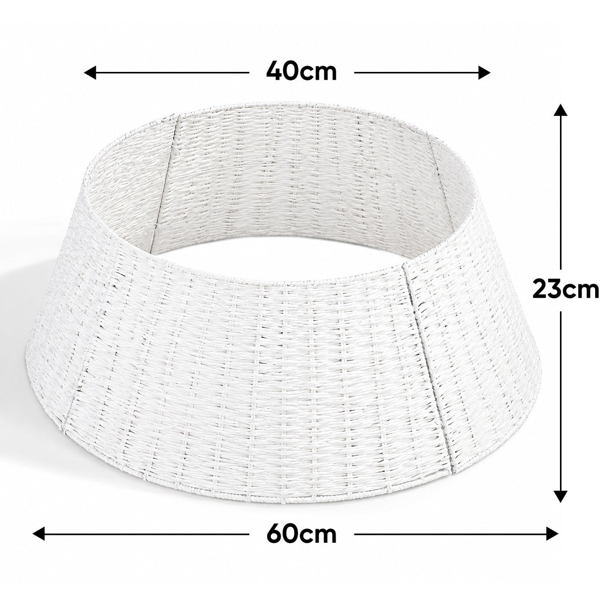 Salcar Weihnachtsbaumkorb aus Papierkordel – Weiß, 40/60 cm oder 50/68 cm