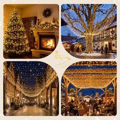 Salcar LED Lichterkette Weihnachten Warmweiß, 5–30 m, 50–300 LEDs, IP44 Outdoor, 8 Modi, Timer & Memory