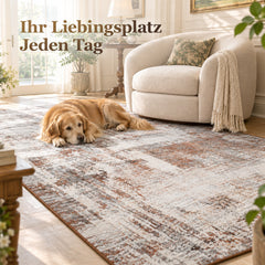 Sekey Waschbarer Kurzflor Teppich Vintage – Rutschfest & OEKO-TEX Zertifiziert