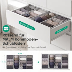 Sekey Schubladen Organizer 2er Set – 17,5 × 41 × 11 cm, faltbare Stoffboxen aus Vlies, ohne Fächer