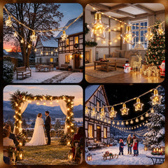 Salcar Lichterkette mit Hanfseil – 10 Glühbirnen, 5 m, Warmweiß, 8 Modi, für Garten & Terrasse