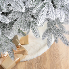 SALCAR Artificial Christmas Tree with Snow – Realistic fir tree made of PE &amp; PVC, lifelike, flame-retardant, stable metal stand, easy assembly, reusable