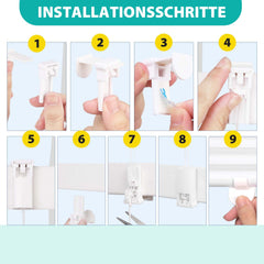 Sekey Plissee Day Night, ohne Bohren, verdunkelnd, lichtdurchlässig, verspannt, mit stilvollem Blätterdruck Sekey