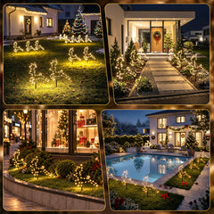 Salcar LED Rentier Garten Deko 30 cm – 3er Set Weihnachtsleuchten mit 8 Lichtmodi