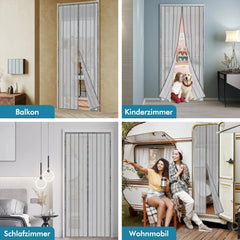 Sekey Magnet Fliegengitter Tür aus Polyester, mit Bändern, Grau Sekey