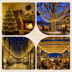 Salcar LED Lichterkette 5 m mit 50 LEDs, Gelb, 8 Lichtmodi & Memory, 4,5 V Niedervolt, Weihnachtsbeleuchtung für Innen & Außen