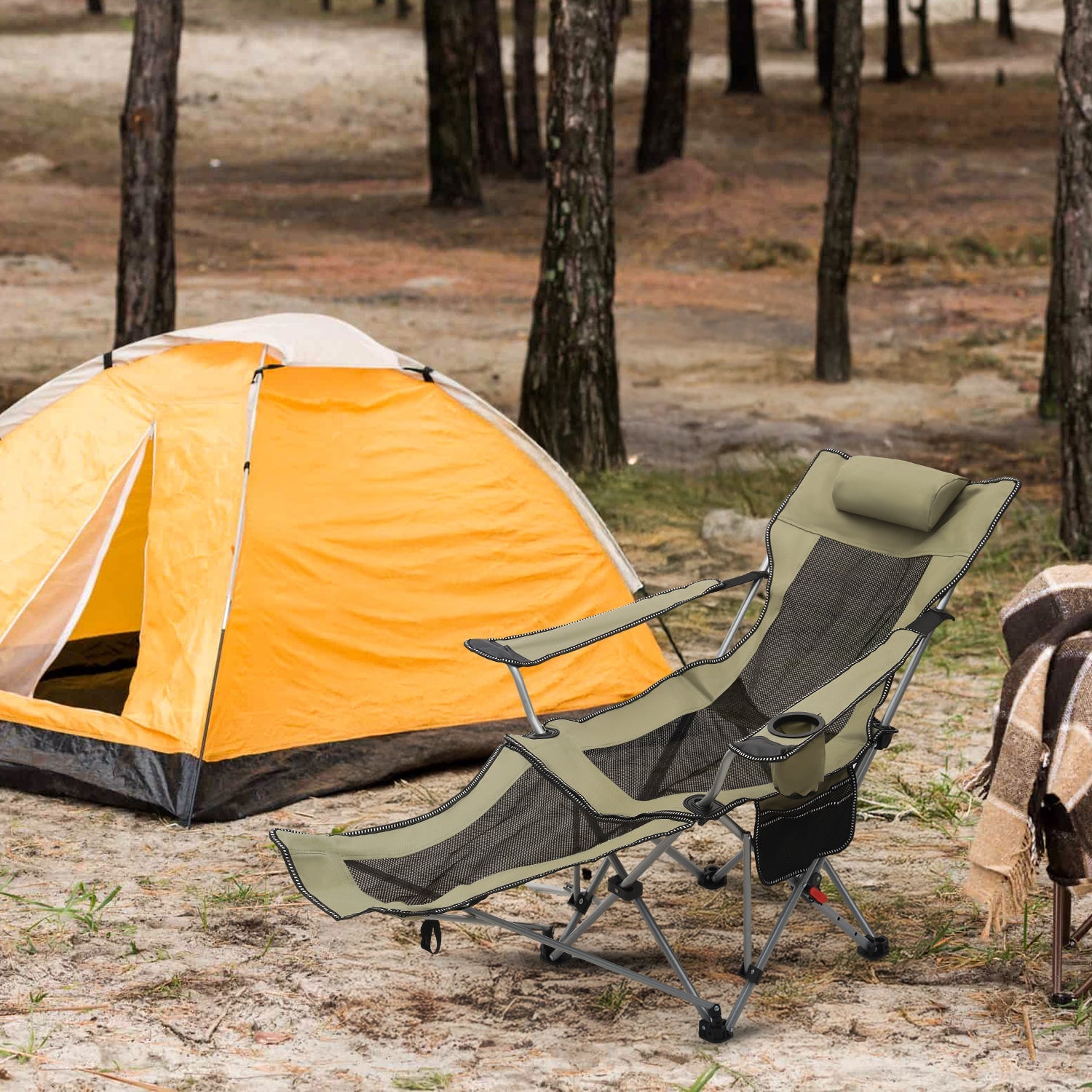 campingstuhl über 100 kg Sunula Klappbarer Campingstuhl, Liegestuhl 2-in-1, Belastbar bis 100 – sekeymall