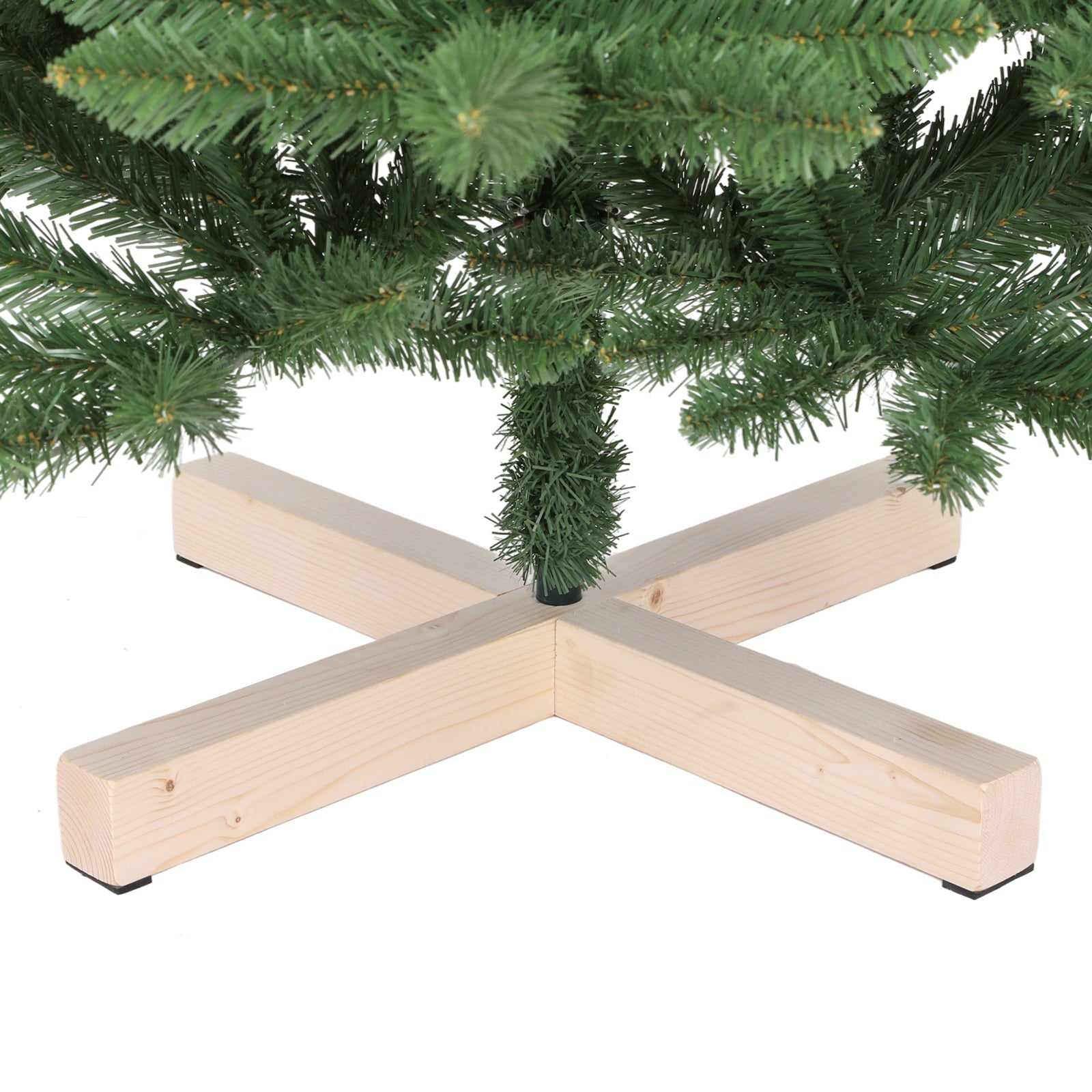 SALCAR Künstlicher Weihnachtsbaum 180 cm / 210 cm – Realistischer PVC Tannenbaum mit Holzständer für Innen & Außen