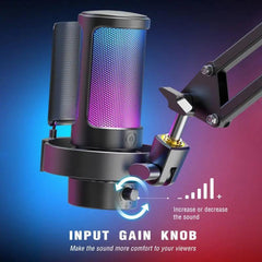 Fifine USB Kondensator Mikrofon mit Stummschalttaste, Popfilter und Kopfhörerbuchse Sekey