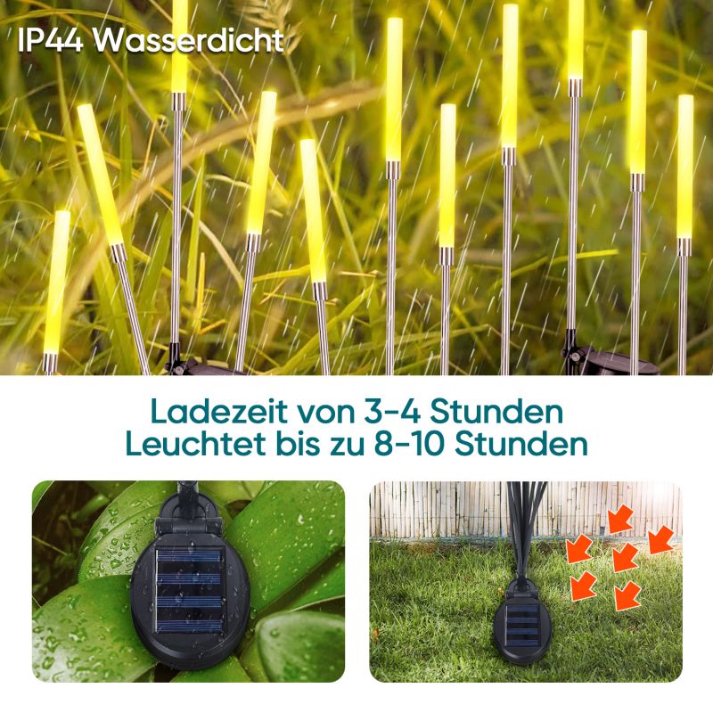 Salcar 2er Set LED Solar Gartenleuchte mit Blasen-Säulen