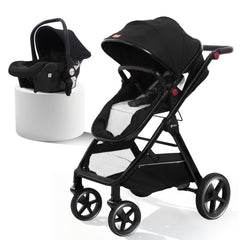 Sekey BW600 3-in-1 Kombi-Kinderwagen – Reisesystem mit Babyschale, Liegewanne & Buggy, Moskitonetz, Regenschutz, Federung, 5-Punkt-Gurt, All-Wetter Travel System 0–4 Jahre