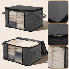 Salcar Unterbett-Aufbewahrungsboxen – 60L & 90L Set für Kleidung, Bettwäsche und saisonale Textilien, Staub- und Feuchtigkeitsschutz