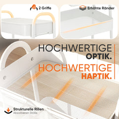 Sekey Rollwagen mit 3 Ebenen – Küchenwagen aus Stahl mit rostfester Lackierung, 360°-Gummirädern & Bremse, werkzeugloser Aufbau, vielseitiger Servierwagen für Küche, Bad, Büro & mehr – Weiß Sekey