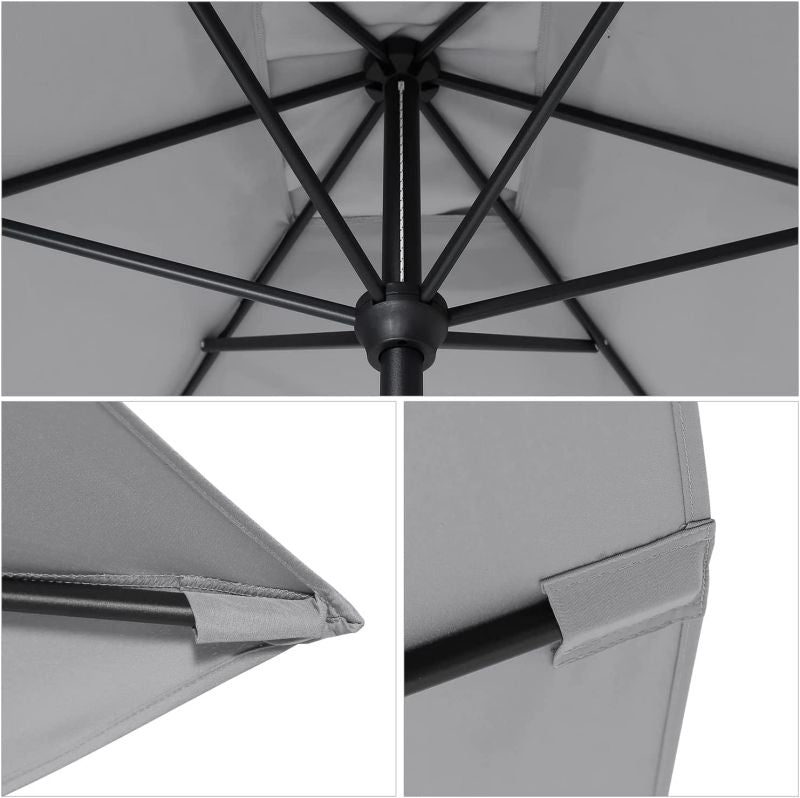 Sekey 210 x 140 cm aluminum parasol with crank, sun protection UV50+