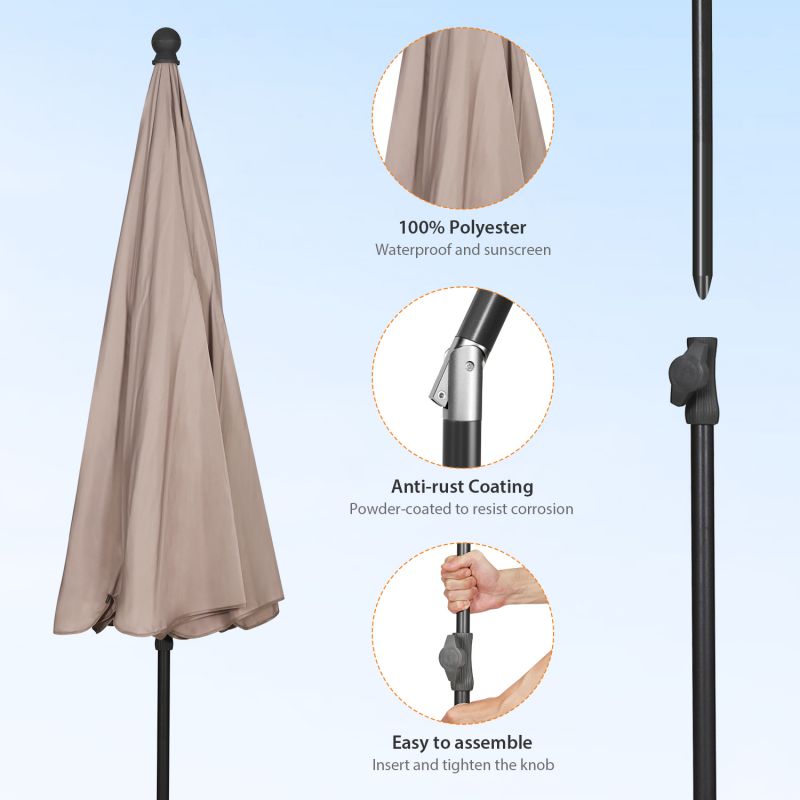 Sekey ∅ 200 cm parasol with valance, sun protection UV25+