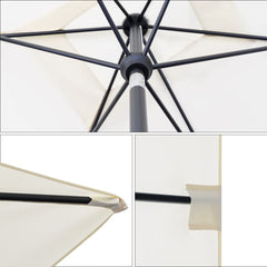 Sekey 210 x 140 cm Alu Sonnenschirm mit Kurbel, Sonnenschutz UV50+