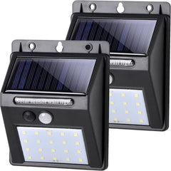 Salcar 2er Set LED Solarleuchte mit Bewegungsmelder, 20 LEDs, mit 1200 mAh Akku