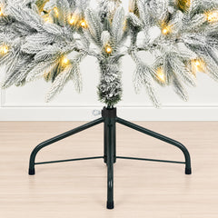 Salcar Halb-Weihnachtsbaum mit LED & Schnee 180/210 cm – Künstlicher Christbaum aus 100 % PE