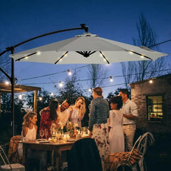 Sekey 300 cm Ampelschirm mit LED Solar Beleuchtung, Sonnenschutz UV50+ Sekey