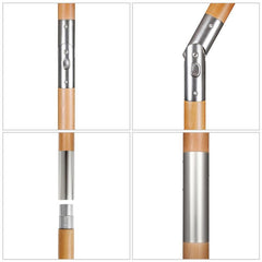 Sekey 300 cm wooden parasol with valance, sun protection UV50+