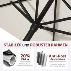 Sekey 200 x 125 cm Balkonschirm Rechteckig mit Balkongeländer, Sonnenschutz UV50+ Sekey