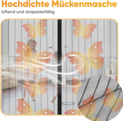 Sekey Fly Screen for Balcony Door 90x210 cm – Magnetic Insect Protection without Drilling, Tear-Resistant &amp; Weatherproof, Light-Transmitting, with Extra Strong Magnets &amp; 4 cm Velcro Strip – Black 