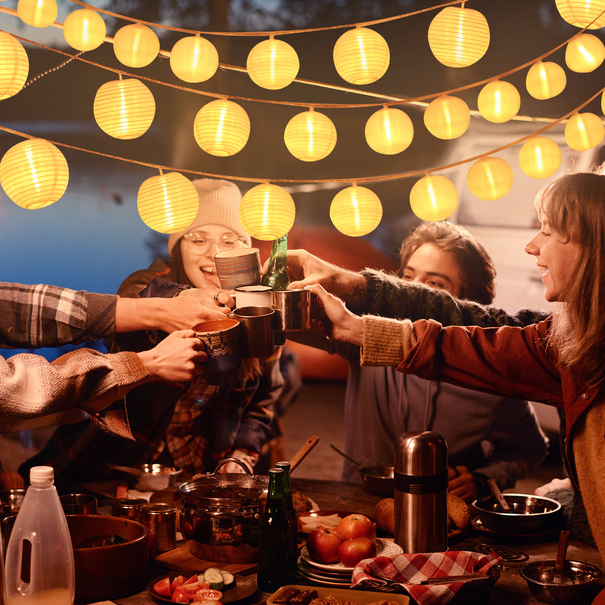 SALCAR LED Laternen Lichterkette Outdoor mit Batterie – Timer & 8 Modi, Wetterfest für Hochzeit, Garten, Balkon, Terrasse
