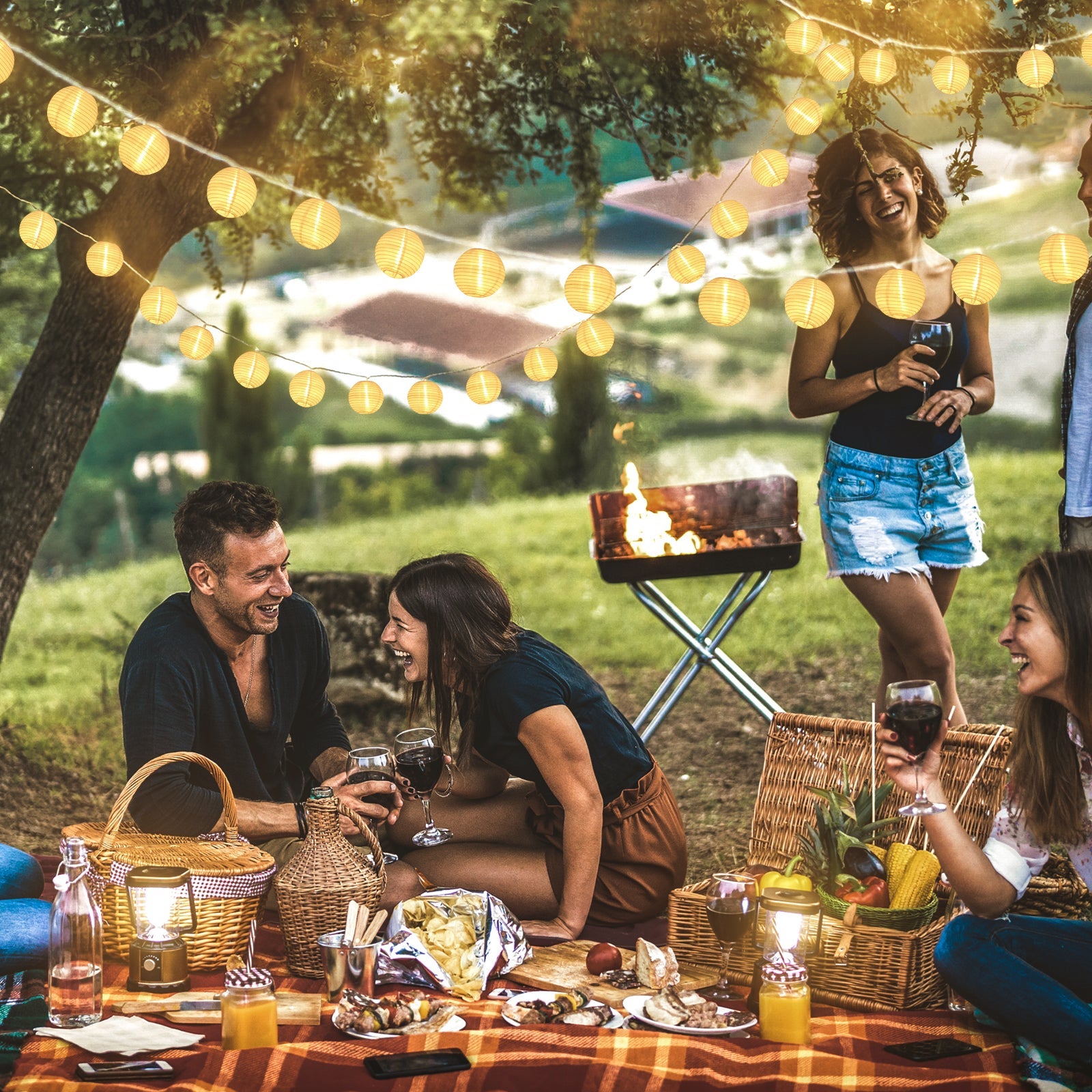 Salcar LED Laternen Lichterkette Outdoor mit Batterie – Timer & 8 – sekeymall