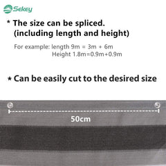 Sekey balcony privacy screen made of 220 g/m² HDPE, grey-white-black striped