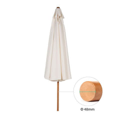 Sekey 300 cm wooden parasol with valance, sun protection UV50+