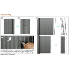 Sekey PVC privacy screen with double reinforcement inside, light grey