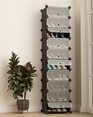 Sekey shoe cabinet with 10 compartments – Modular shoe organizer for up to 20 pairs of shoes, stable &amp; space-saving, incl. hammer &amp; anti-tip device