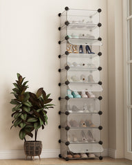 Sekey shoe cabinet with 10 compartments – Modular shoe organizer for up to 20 pairs of shoes, stable &amp; space-saving, incl. hammer &amp; anti-tip device