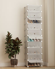 Sekey shoe cabinet with 10 compartments – Modular shoe organizer for up to 20 pairs of shoes, stable &amp; space-saving, incl. hammer &amp; anti-tip device