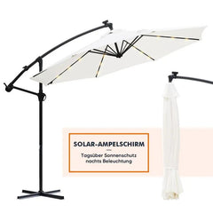 Sekey 300 cm Ampelschirm mit LED Solar Beleuchtung, Sonnenschutz UV50+ Sekey
