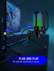 Fifine USB Kondensator Mikrofon mit Ständer und Stummschalttaste, A6V Sekey