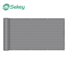Sekey balcony privacy screen made of 100% polyester, light grey