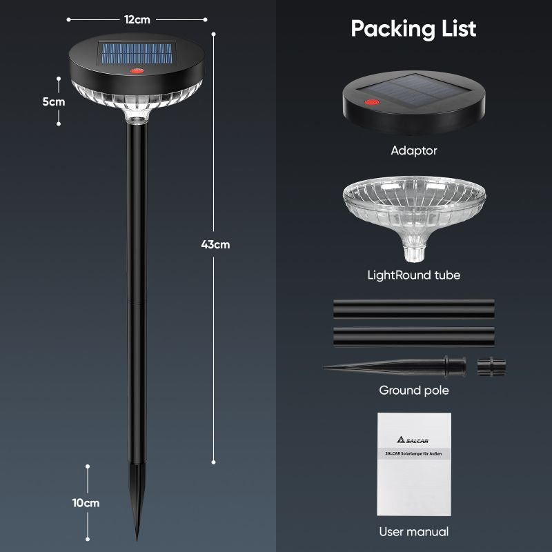 Salcar set of 2 LED solar garden lights, with 1200 mAh battery