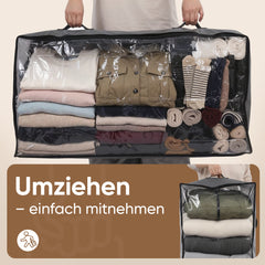Salcar Unterbett-Aufbewahrungsboxen – 90L, atmungsaktiv, modular, ideal für Kleidung, Bettwäsche & saisonale Textilien