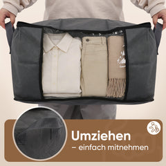Salcar Unterbett-Aufbewahrungsboxen – 60L & 90L Set für Kleidung, Bettwäsche und saisonale Textilien, Staub- und Feuchtigkeitsschutz