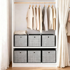 Sekey Aufbewahrungsboxen 6er Set – Faltbare Stoffboxen 30 × 30 × 30 cm, stabil & vielseitig für Regale und Schränke