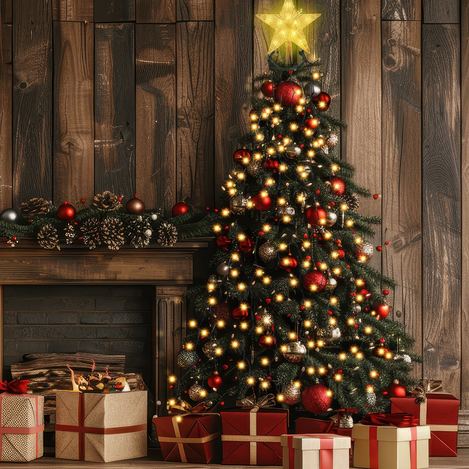 SALCAR Weihnachtsbaum Lichterkette mit Sternspitze & Fernbedienung – 1,5 m (260 LED), 2 m (430 LED) oder 3 m (500 LED) Überwurf Lichterkette, Warmweiß, 8 Modi, Timer, Innen & Außen
