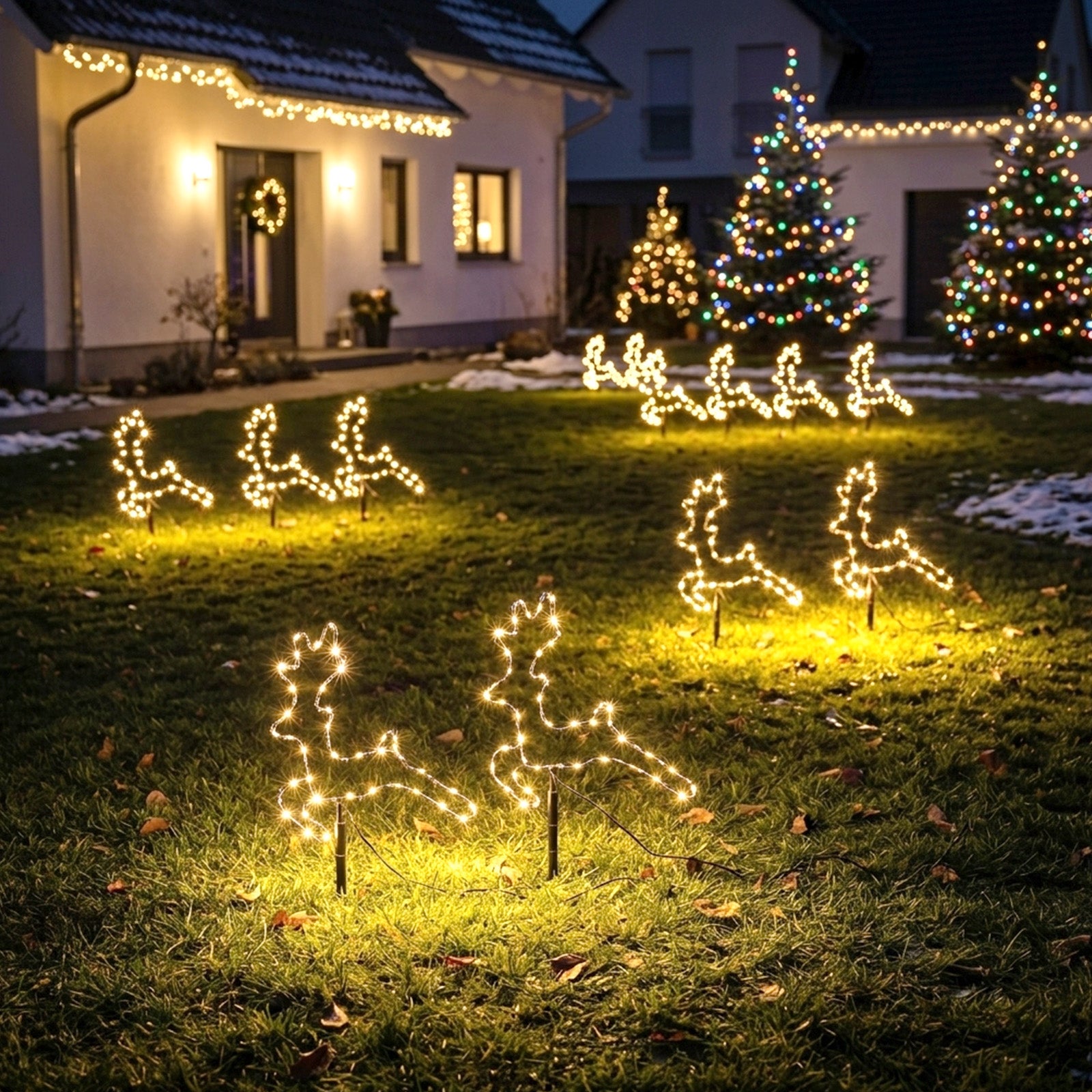 Salcar LED Rentier Garten Deko 30 cm – 3er Set Weihnachtsleuchten mit – sekeymall