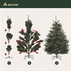 Salcar Artificial Nordmann Fir Christmas Tree – Ultra-realistic, 180 cm / 210 cm, 1118 / 1512 tips, Dense &amp; Durable for Indoor and Outdoor Use